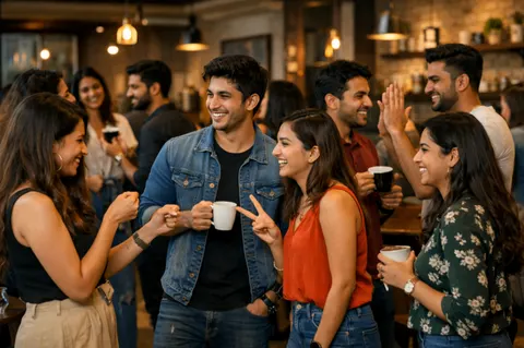 People meeting at a VibeHub Social community gathering